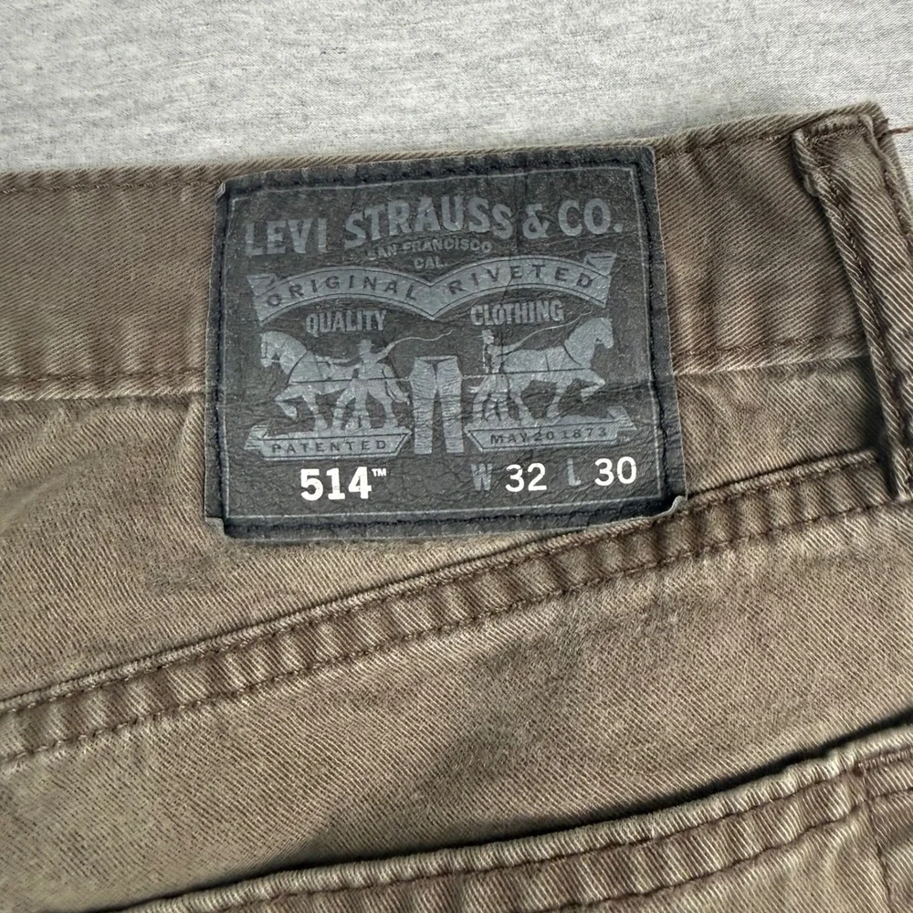 Levis 514 Straight Fit Pants Mens 32x30 Brown Gray Cotton Trousers 005140409